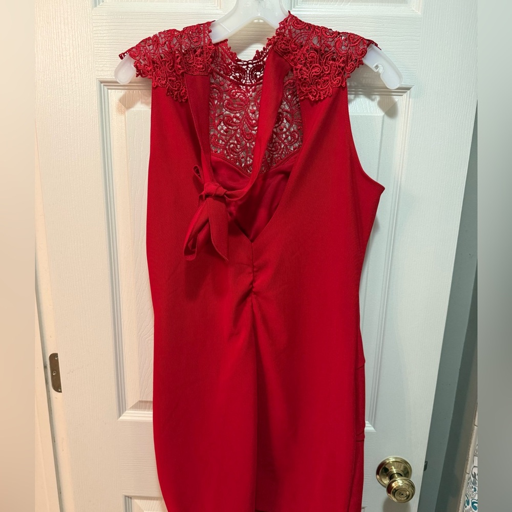 NWOT Windsor Lace Red Midi Dress - Picture 5 of 7